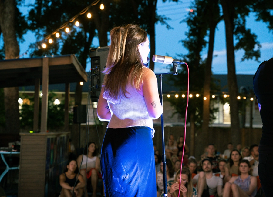 Storyteller on stage